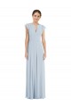 Purchase Long Flutter Sleeves Bateau Neck A-Line Soft Chiffon Maxi Evening Dress Canada
