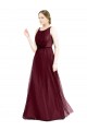 Purchase Long Sleeveless Boat Neck A-Line Tulle Semi Formal Evening Dress Canada