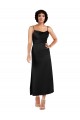 Purchase Tea Length Sleeveless Spaghetti Straps A-Line Silky Satin Evening Dress Canada