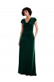 Purchase Long Cap Sleeves Cowl Neck A-Line Stretch Velvet Maxi Evening Dress Canada