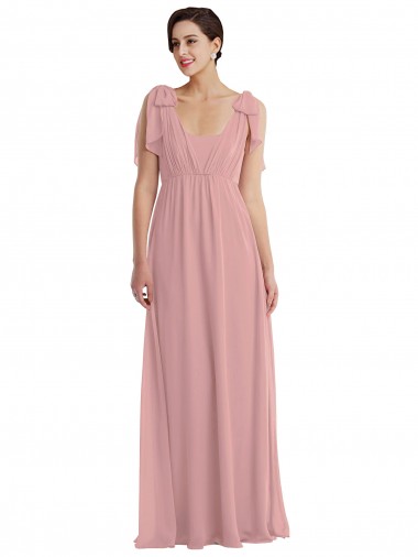Purchase Long Sleeveless Halter Neck A-Line Soft Chiffon Maxi Evening Dress Canada