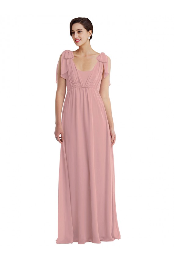 Purchase Long Sleeveless Halter Neck A-Line Soft Chiffon Maxi Evening Dress Canada