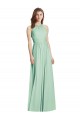 Purchase Long Sleeveless Halter Neck A-Line Soft Chiffon Mint Green Maxi Evening Dress Canada
