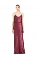 Purchase Long Sleeveless Halter Neck A-Line Sequin Evening Dress Canada