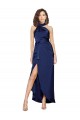 Purchase Long Sleeveless Halter Neck A-Line Silky Satin Evening Dresses Canada