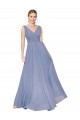 Purchase Long Sleeveless V-Neck A-Line Soft Chiffon V-Back Wedding Guest Dress Canada