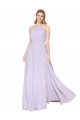 Purchase Long Sleeveless Halter Neck A-Line Soft Chiffon Lilac Evening Dress Canada