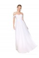 Purchase Long Sleeveless Off the Shoulder A-Line Soft Chiffon White Evening Dress Canada