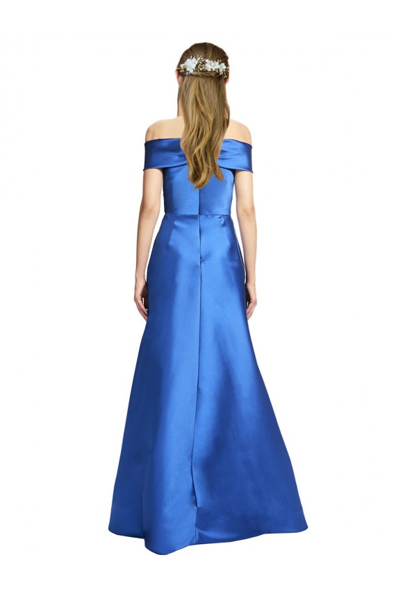 Purchase Long Sleeveless Off the Shoulder A-Line Satin Evening Dresses Canada