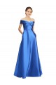 Purchase Long Sleeveless Off the Shoulder A-Line Satin Evening Dresses Canada