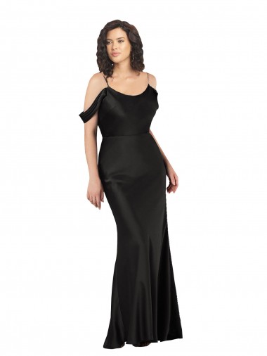 Purchase Long Sleeveless Off the Shoulder A-Line Silky Satin Sexy Evening Dress Canada