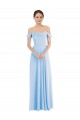 Purchase Long Sleeveless Off the Shoulder A-Line Soft Chiffon Maxi Evening Gown Canada