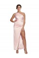Purchase Long Sleeveless One Shoulder A-Line Silky Satin Semi Formal Evening Dress Canada