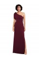 Purchase Long Sleeveless One Shoulder A-Line Soft Chiffon Burgundy Evening Dress Canada