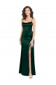 Purchase Long Sleeveless Scoop Neck A-Line Stretch Satin Hunter Evening Dress Canada