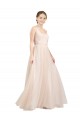 Purchase Long Sleeveless Scoop Neck A-Line Tulle Semi Formal Evening Dress Canada