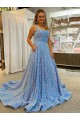 Purchase Court Train Sleeveless Scoop Neck A-Line Velvet Sequin Evening Dress Canada
