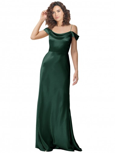 Purchase Long Sleeveless Off the Shoulder A-Line Stretch Satin Evening Dress Canada