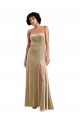 Purchase Long Sleeveless Square Neck A-Line Stretch Velvet Maxi Evening Dress Canada