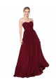 Purchase Long Sleeveless Sweetheart A-Line Soft Chiffon Burgundy Evening Dress Canada
