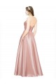 Purchase Long Sleeveless Sweetheart A-Line Stretch Satin Evening Gown Canada