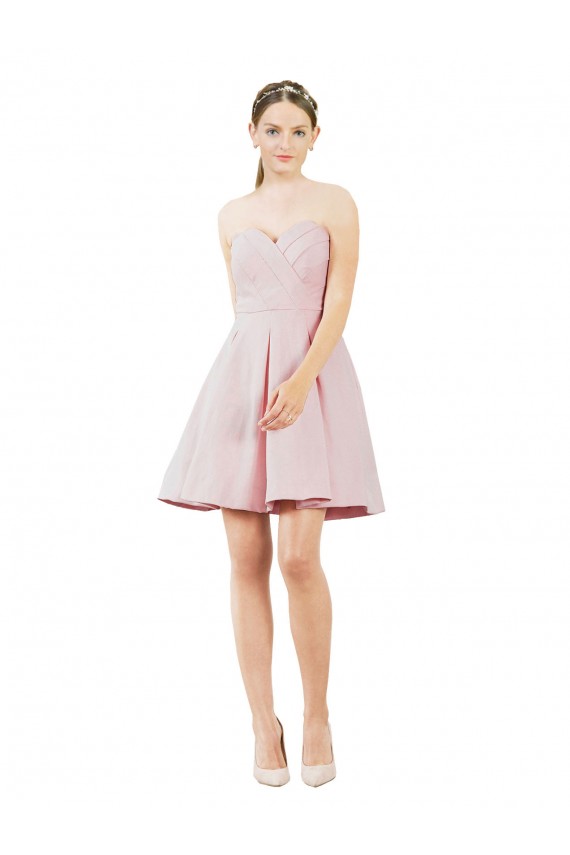 Purchase Knee Length Sleeveless Sweetheart A-Line Satin Evening Dress Canada