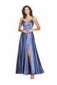 Purchase Long Sleeveless Spaghetti Straps A-Line Silky Satin Low Back Sexy Evening Dress Canada