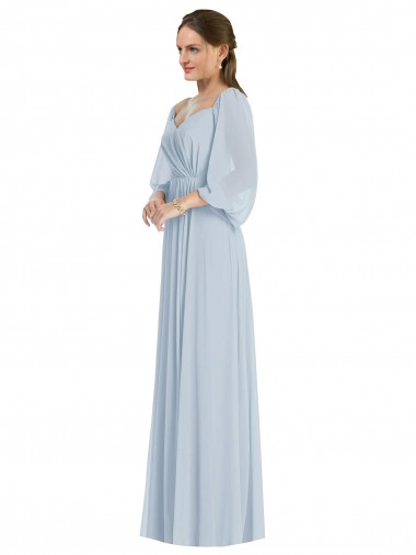 Purchase Long Puff Sleeves Off the Shoulder A-Line Soft Chiffon Evening Dress Canada