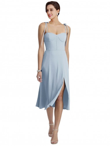 Purchase Midi Length Sleeveless Sweetheart A-Line Stretch Crepe Evening Dress Canada
