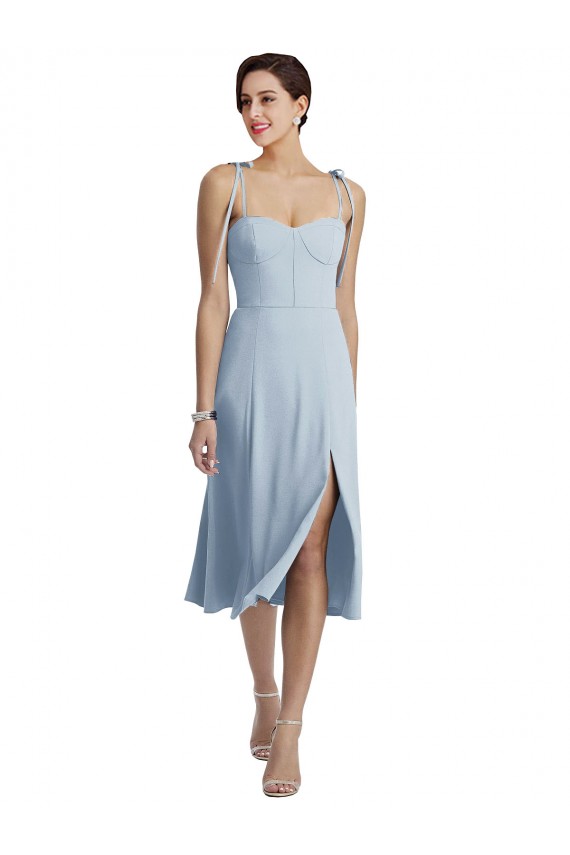 Purchase Midi Length Sleeveless Sweetheart A-Line Stretch Crepe Evening Dress Canada