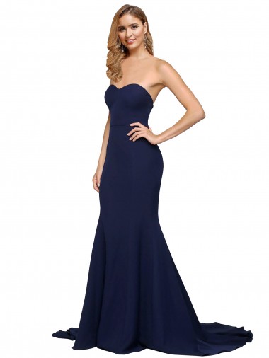 Purchase Sweep Train Sleeveless Sweetheart A-Line Stretch Crepe Evening Dress Canada