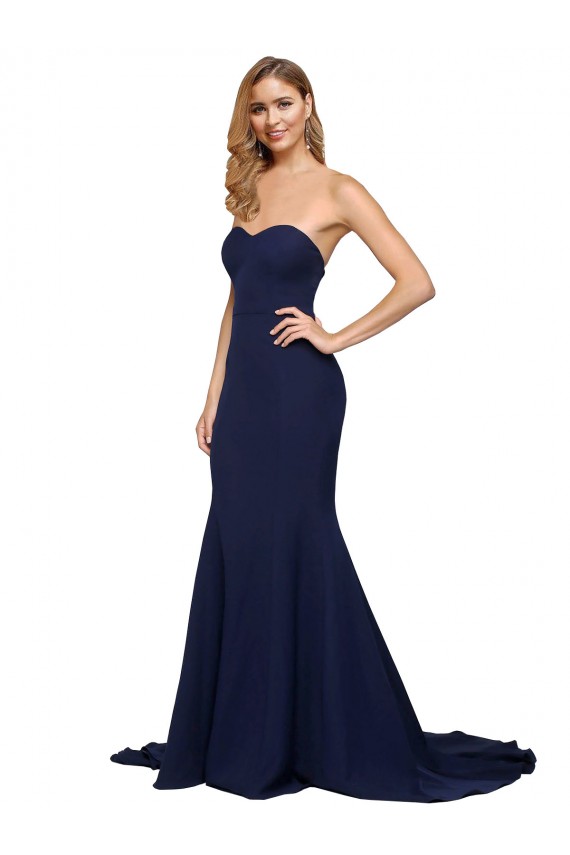 Purchase Sweep Train Sleeveless Sweetheart A-Line Stretch Crepe Evening Dress Canada