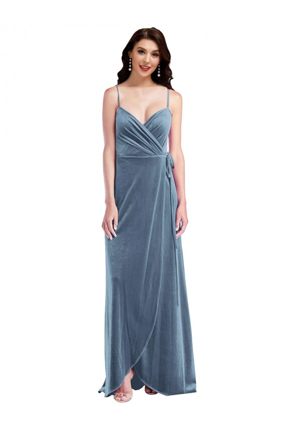 Purchase Long Sleeveless Sweetheart A-Line Stretch Velvet Maxi Evening Dress Canada