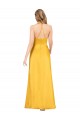 Purchase Long Sleeveless V-Neck A-Line Silky Satin Evening Dress Canada