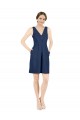 Purchase Knee Length Sleeveless V-Neck A-Line Satin Evening Dress Canada