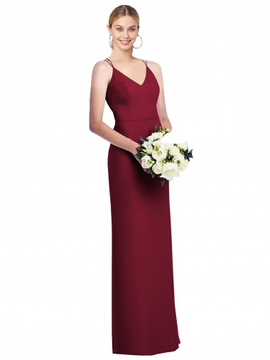 Purchase Long Sleeveless V-Neck A-Line Chiffon Maxi Evening Dress Canada