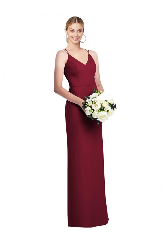 Purchase Long Sleeveless V-Neck A-Line Chiffon Maxi Evening Dress Canada