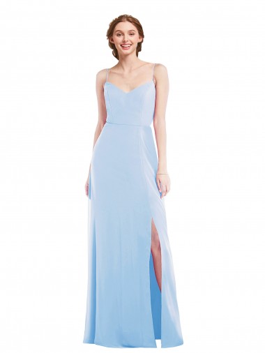 Purchase Long Sleeveless Spaghetti Straps A-Line Soft Chiffon Maxi Evening Dresses Canada