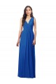 Purchase Long Sleeveless V-Neck A-Line Soft Chiffon Royal Blue Maxi Evening Dress Canada