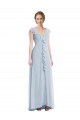 Purchase Long Sleeveless V-Neck A-Line Soft Chiffon Sea Glass Maxi Evening Dress Canada