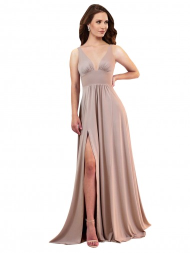 Purchase Long Sleeveless V-Neck A-Line Spandex Sexy Evening Gown Canada