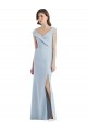 Purchase Long Sleeveless Off the Shoulder A-Line Stretch Crepe Semi Formal Evening Dress Canada