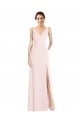 Purchase Long Sleeveless V-Neck A-Line Stretch Crepe Semi Formal Evening Dress Canada