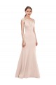 Purchase Long Sleeveless V-Neck A-Line Stretch Crepe Pink Evening Gown Canada