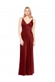 Purchase Long Sleeveless Spaghetti Straps A-Line Stretch Satin Evening Dress Canada