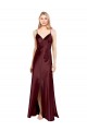 Purchase Long Sleeveless Spaghetti Straps A-Line Stretch Satin Evening Dresses Canada
