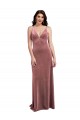 Purchase Long Sleeveless V-Neck A-Line Stretch Velvet Low Back Sexy Evening Dress Canada