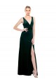 Purchase Long Sleeveless V-Neck A-Line Stretch Velvet Sexy Evening Dress Canada