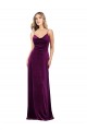 Purchase Long Sleeveless Scoop Neck A-Line Stretch Velvet Evening Dress Canada