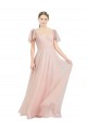 Purchase Long Flutter Sleeves V-Neck A-Line Tulle Semi Formal Evening Dress Canada